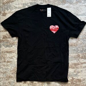 Abercrombie & Fitch Men’s Sequin Heart Graphic T-Shirt - Size Large